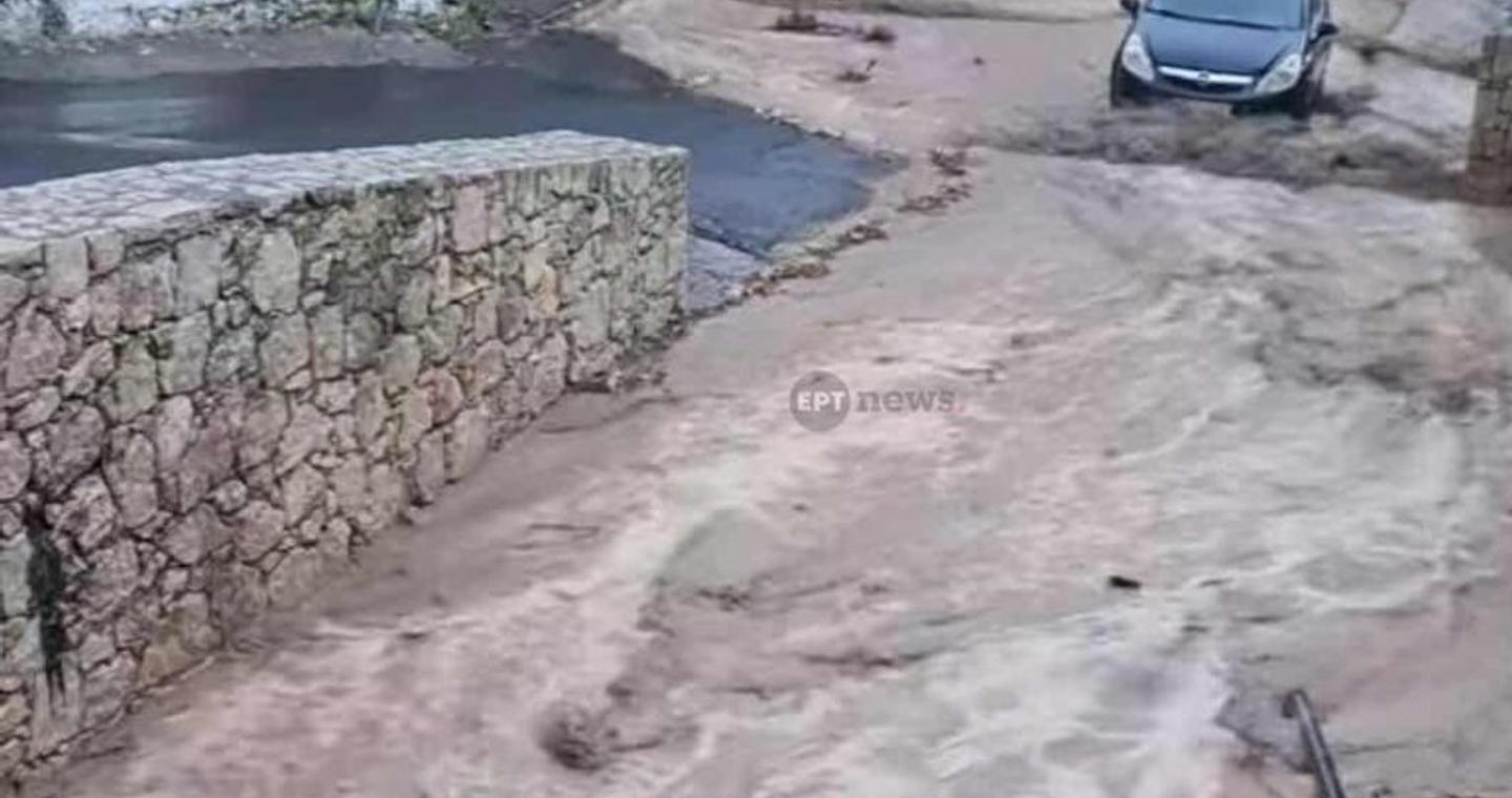 Έντονη βροχόπτωση στο Ηράκλειο της Κρήτης -Πλημμύρισαν οι δρόμοι μέσα σε λίγη ώρα