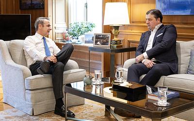 Συνάντηση Μητσοτάκη με τον πρόεδρο της Euroleague στο Μέγαρο Μαξίμου