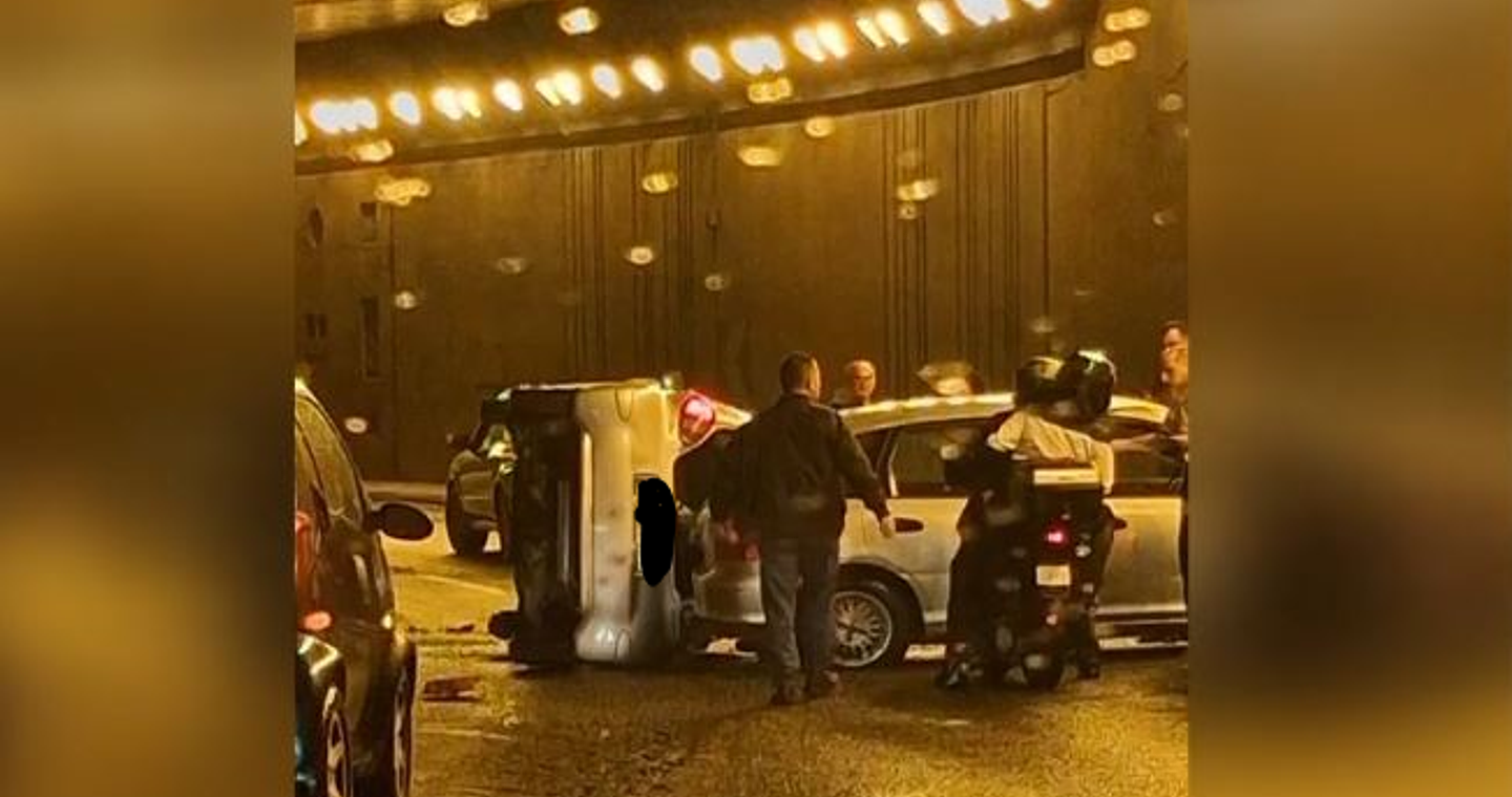 Τροχαίο στη γέφυρα της Χαμοστέρνας – Αναποδογύρισε ΙΧ