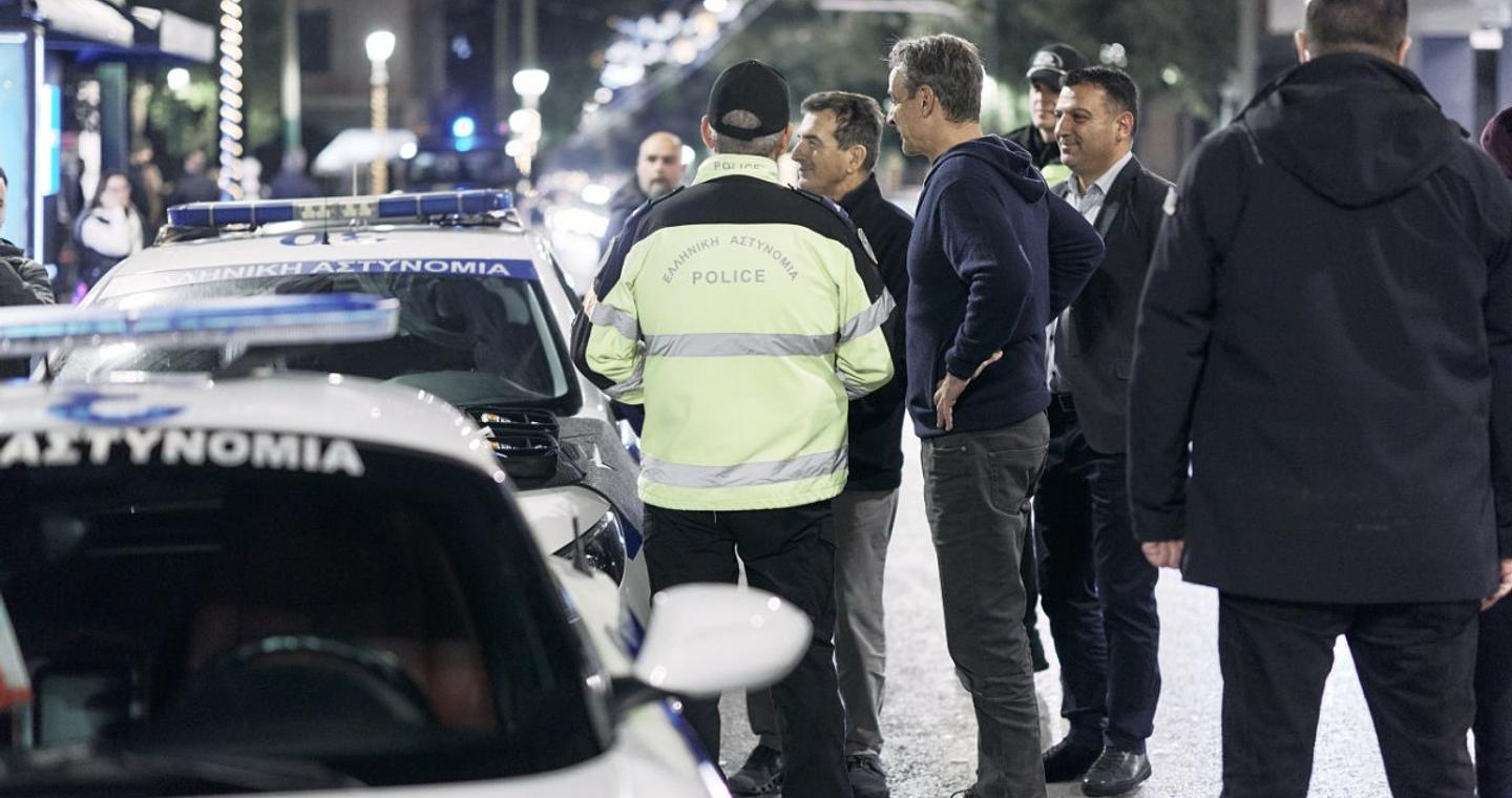 Σε μπλόκο για αλκοτέστ στη Σταδίου ο Κυριάκος Μητσοτάκης