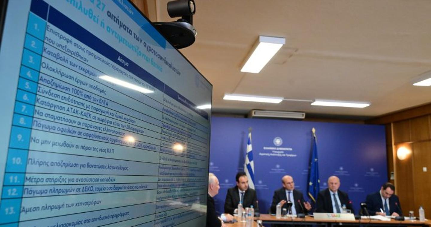 Εξειδίκευση των μέτρων για τους αγρότες:  Στα 8,5 λεπτά η κιλοβατώρα – Μέσω εφαρμογής επιστροφή του ΕΦΚ πετρελαίου στην αντλία