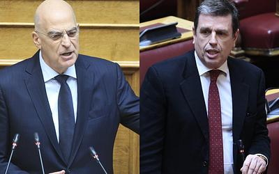 Ένταση στη Βουλή: Διάλογος "έξω από τα δόντια" Δένδια-Καιρίδη στο καφενείο!