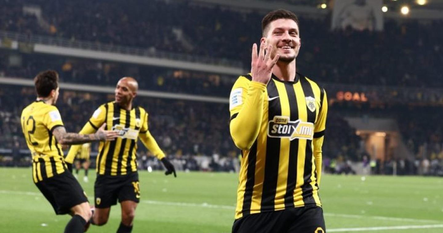 «Κιτρινόμαυρος» θρίαμβος 4-0 σε βάρος του Παναθηναϊκού με καρέ του Γιόβιτς