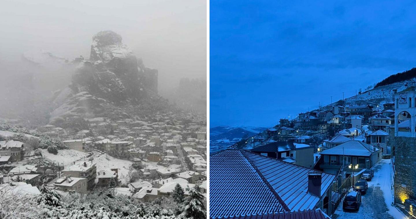 Χιονίζει στη Θεσσαλονίκη, το «έστρωσε» μέσα στα Τρίκαλα – Λευκό πέπλο σε πολλές περιοχές της χώρας