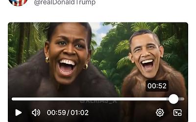 Οργή για το βίντεο Τραμπ: Η προκλητική απεικόνιση των Ομπάμα ως πίθηκοι