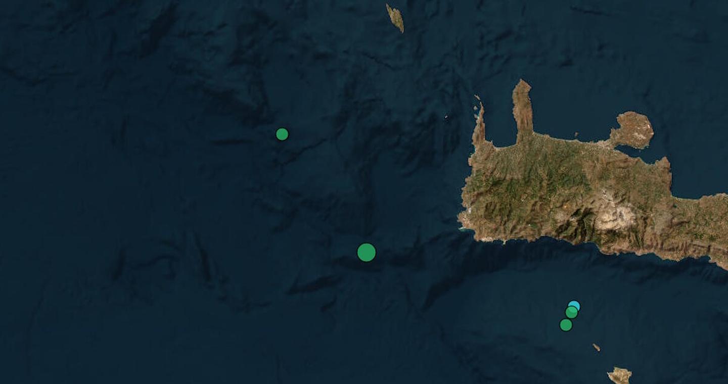 Σεισμός 4,8 Ρίχτερ στην Κρήτη, ανοιχτά της Παλαιοχώρας Χανίων το επίκεντρο