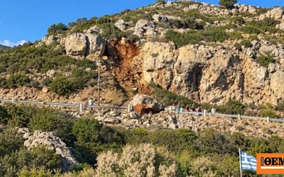 Ρόδος: Τεράστιος βράχος κατέρρευσε στην παραλία Άντονι Κουίν