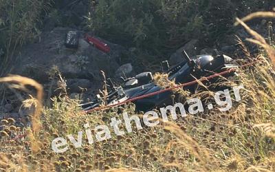 Μοτοσικλέτα κατακρημνίζεται 20 μέτρων στην Εύβοια - Τραυματισμένος ο οδηγός